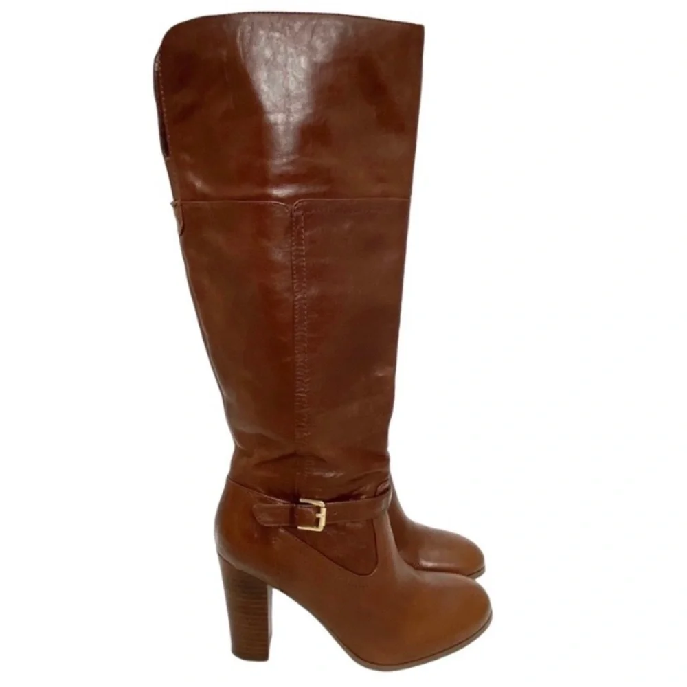AUDREY Brooke Abhigrade Over the Knee Heel Leather Boot in Brown